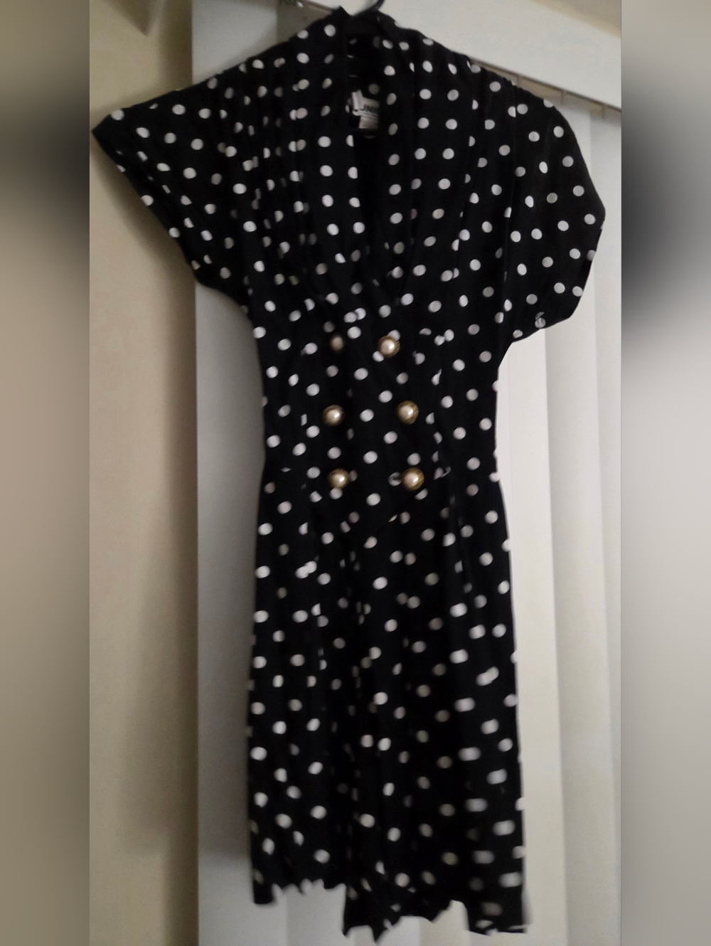 Vintage Juniors  Black and White Polka Dot Jumpsuit Shorts